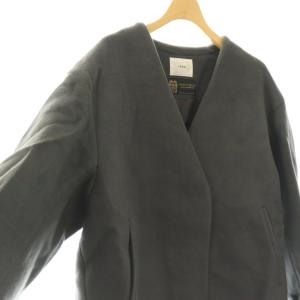 IENA MANTECO ショートコート ジャケット ノーカラー 38 チャコールグレー /ES OS