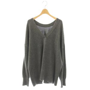 24AW OLBIA Vネック プルオーバー ニット セーター カシミヤ混 シルク混 グレー /ES OS