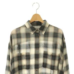 SLOBE IENA 25AW ビエラチェックルーズシャツ ブラウス 前開き 紺 ベージュ /CX OS