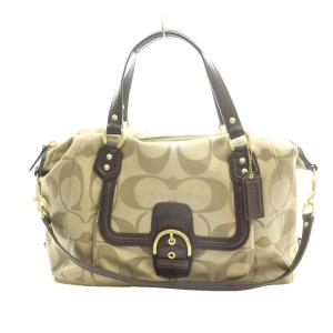 シグネチャー キャンベル サッチェル 2WAYバッグ ハンド ショルダー ベージュ F25292 /SS