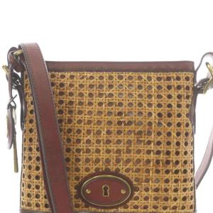 FOSSIL フォッシル かご編み ショルダーバッグ 茶色 ブラウン /SR