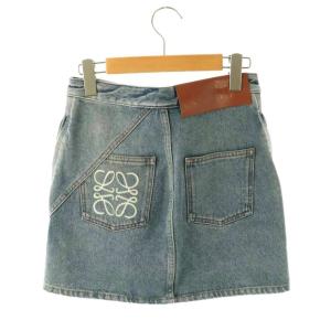 LOEWE アナグラムデニムスカート 34 ブルー