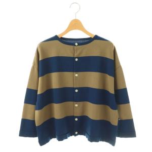 wide border 2way cardigan カーディガン 0 ネイビー ベージュ /CX OS