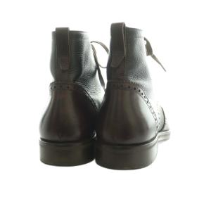 ARMANI COLLEZIONI ショートブーツ レザー レースアップ ウィングチップ 41 25.5-26.0cm 茶 グレー /MI