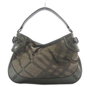 BURBERRY ワンショルダーバッグ ノバチェック ラメ グレー