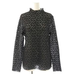 24AW ストレッチレースモックネック プルオーバー カットソー 38 ブラック /DF OS