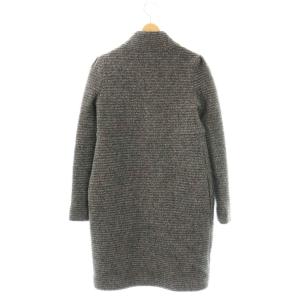 theory luxe ウール ニットコート ロング 38 ブラック ホワイト /HK OS