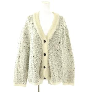 26SS RESORT ツイードライクVネックカーディガン 1 ホワイト ブラック