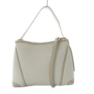 LOUNIE 2WAYミニバッグ ハンドバッグ ワンハンドル ショルダーバッグ フェイクレザー ホワイト /YO7