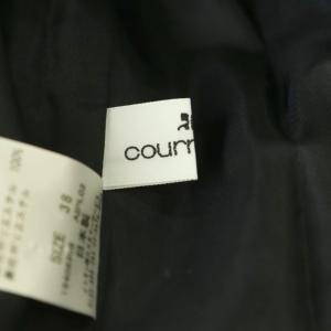 courreges ドット 七分袖 ワンピース 38 黒 ベージュ /CX OS