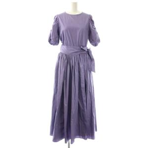 DONUTS SLEEVE DRESS ワンピース ロング 半袖 M パープル /HK OS