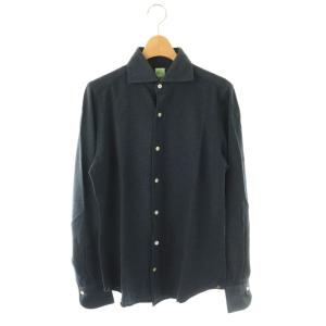 フィナモレ コットン カッタウェイ シャツ 15 1/2 39 ネイビー /DF OS AD