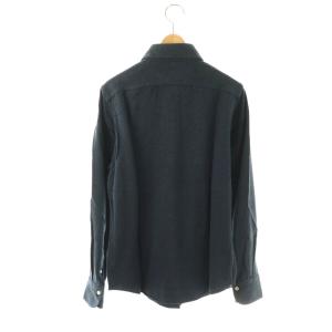 Finamore フィナモレ コットン カッタウェイ シャツ 15 1/2 39 ネイビー /DF OS AD