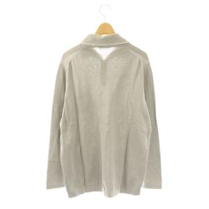 LOEWE ジップアップ ニットポロシャツ L グレー 長袖 胸ポケット /OK OS AD