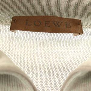 LOEWE ジップアップ ニットポロシャツ L グレー 長袖 胸ポケット /OK OS AD