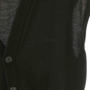 ARMANI COLLEZIONI ロゴ刺繍 ニット べスト 前開き I48 ブラック /HK OS AD