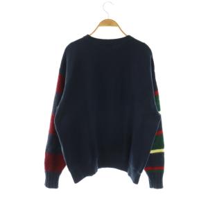 POLO RALPH LAUREN ニット×スウェット切替プルオーバ?トップス 長袖 S ネイビー /HK OS