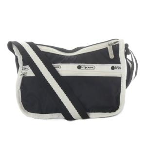 LesportSAC クロスボディ ショルダーバッグ ロゴ 黒 ブラック 白 ホワイト /SR SH
