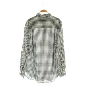 SLOBE IENA 25SS リネンコットンレギュラーシャツ 長袖 チェック ブラック /MY OS