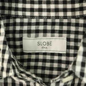 SLOBE IENA 25SS リネンコットンレギュラーシャツ 長袖 チェック ブラック /MY OS