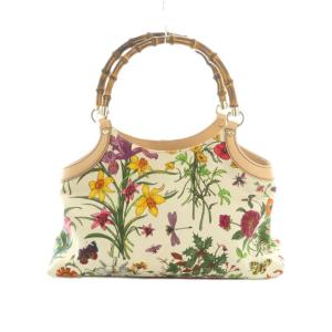 GUCCI バンブー フローラ ハンドバッグ マルチカラー 137395