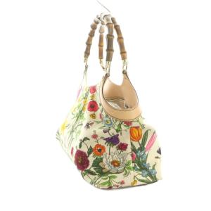 GUCCI バンブー フローラ ハンドバッグ マルチカラー 137395