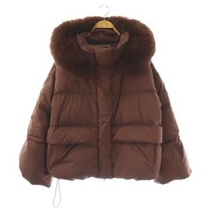 25AW フードファーショートダウンコート 1 ブラウン