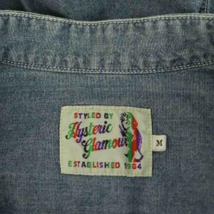 HYSTERIC GLAMOUR デニム バンドカラーシャツ 長袖 M ブルー /MY OS