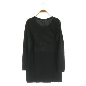 HYSTERIC GLAMOUR ガールプリント 長袖 Tシャツ チュニック F ブラック /MY OS