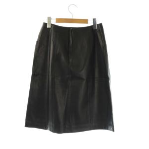 CHANEL 02A レザースカート 38 ブラック