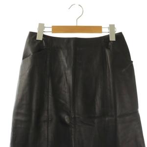 CHANEL 02A レザースカート 38 ブラック