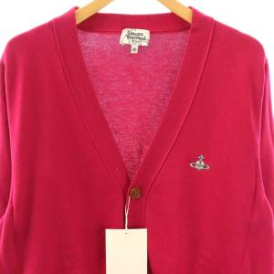 VIVIENNE WESTWOOD MAN コットン Vネック ニット カーディガン 46 ピンク