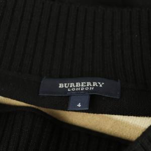 BURBERRY LONDON ウール 長袖 ニット セーター 長袖 4 ブラック /MY OS