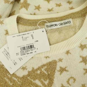 TSUMORI CHISATO キラキラボシ ニットワンピース ミニ 長袖 ラメ 2 オフホワイト /MY OS
