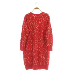 TSUMORI CHISATO キラキラボシ ニットワンピース ミニ 長袖 ラメ 2 レッド /MY OS