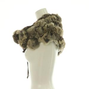 FENDI ティペット マフラー ウール グレージュ /MI OS