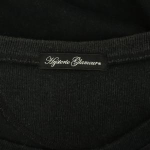 HYSTERIC GLAMOUR ヒスベア ワンピース ミニ カットソー プリント 長袖 F ブラック /MY OS