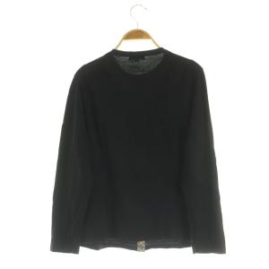 BURBERRY LONDON カーディガン 長袖 クルーネック ニット コットン 13 ブラック /MY OS