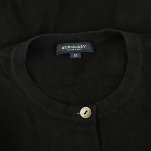 BURBERRY LONDON カーディガン 長袖 クルーネック ニット コットン 13 ブラック /MY OS