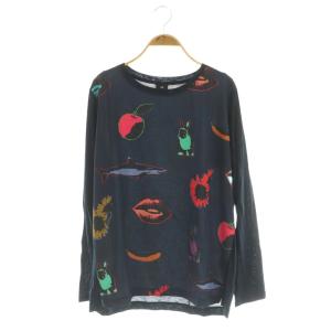 長袖 カットソー 切替 プリント XXL ブラック /MY OS