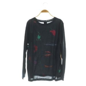 PS Paul Smith 長袖 カットソー 切替 プリント XXL ブラック /MY OS