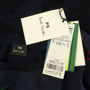 PS Paul Smith 長袖 カットソー 切替 プリント XXL ブラック /MY OS