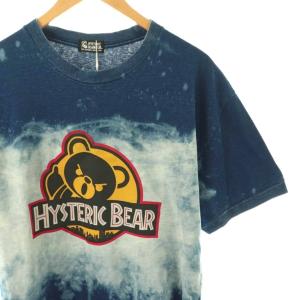 HYSTERIC GLAMOUR ヒスベアTシャツワンピース ミニ 五分袖 F ネイビー マルチカラー /DO OS