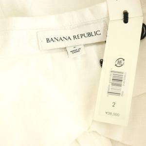 BANANA REPUBLIC 背抜き2Bテーラードジャケット 上着 リネン M ホワイト 長袖  /OK OS