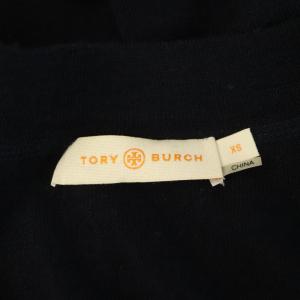 TORY BURCH ロゴボタンニットカーディガン 長袖 Vネック XS ネイビー /MY OS
