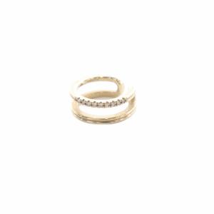 ダブルライン イヤーカフ K10 ダイヤ0.04ct 片耳用 イエローゴールド