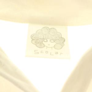 ScoLar 刺繍 シャツ ブラウス 長袖 M 白 /SY OS