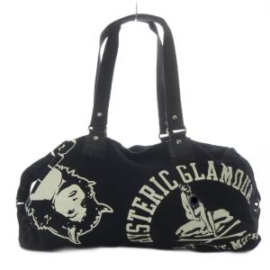 HYSTERIC GLAMOUR ガールロゴ ボストンバッグ ブラック 歴代ヒスガール ボストンバッグ ハンドバッグ キャンバス ブラック