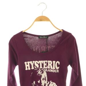 HYSTERIC GLAMOUR ガールプリント 長袖 Tシャツ カットソー F パープル /DF OS