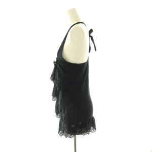 HYSTERIC GLAMOUR スカルレース ホルターネックカットソー タンクトップ F ブラック /DF OS